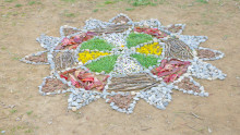 Land'art avec des éléments naturels