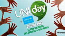 Des mains d'enfants entourent le mot Uniday