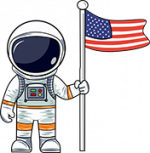 Astronaute avec drapeau américain