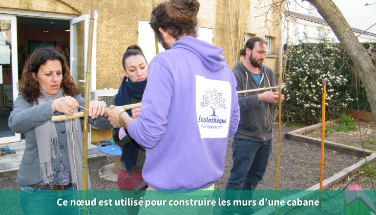 Construction des murs de la cabane